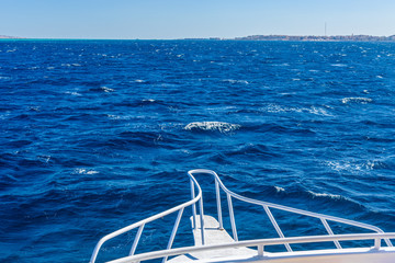 View on a Red sea from the yacht bow