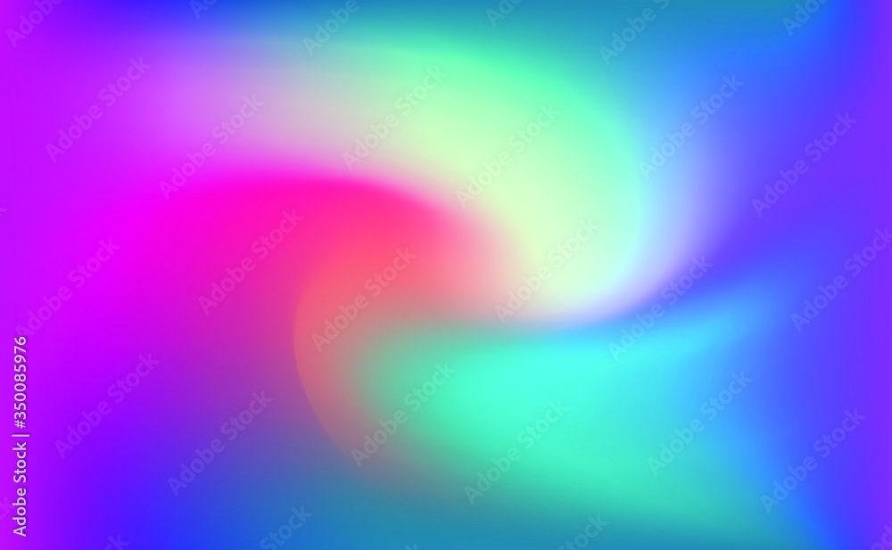 Poster Iridescent holographic background with colorful gradient stains. Multicolored vivid blurred backdrop or wallpaper.