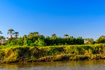 Bank of the Nile river in Luxor, Egypt