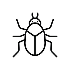 Black line icon for bug