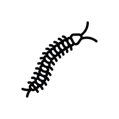 Black line icon for centipede
