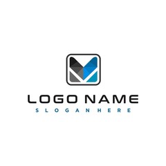 logo media technology modern with concept letter M