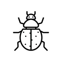 Black line icon for ladybug