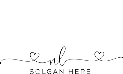 NL  Letter Initial Logo Design, Vector Template