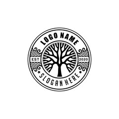 design logo classic vintage with tree concept design inspiration