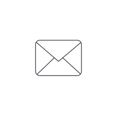 envelope icon. message sign. vector symbol in simple flat outline style on white background