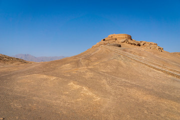 Fototapeta na wymiar Tower of Silence, ancient zoroastrian mountain religious site in Yazd, Iran