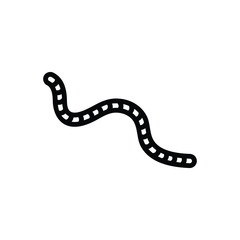 Black line icon for worm