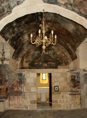 Panagia Katholiki church. Frescos inside the church. Afandou, Rhodes, Greece