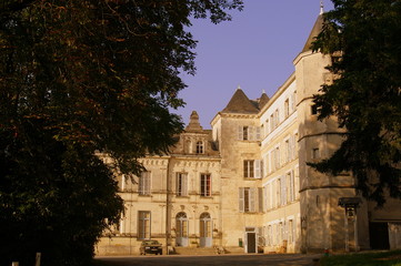 Fototapeta na wymiar French village chateau on a sunny day