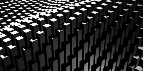 Fototapeta premium Dark silver cubes. Abstract metallic background. Modern design