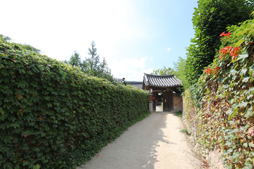 Traditional Korean Traditional Houses and Walls. Sancheong, Namsa Yedamchon Village