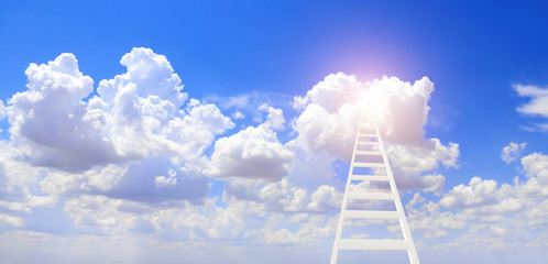 Ladder leading to a clouds © frenta