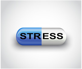 
blue shiny pill capsule for depression and stress