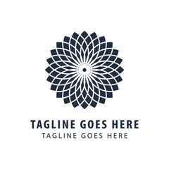 gerbera flower logo design. florist logo icon