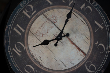 Close up on an analog vintage clock.