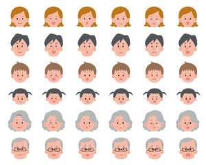 3世代家族　表情セット