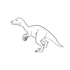 Cute dinosaur on white background. Dinosaur illustration, cartoon dino collection. Hand drawn line dino for kids
