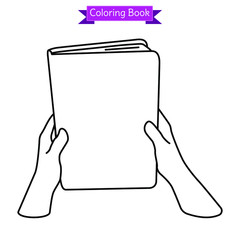 coloring book hand holding book