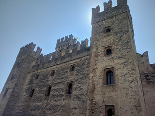 The view of Scaliger Castle, Sirmione, Lombardy, Italy.