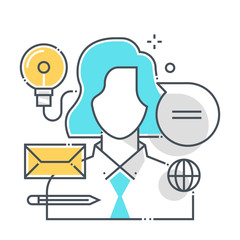 Consulting related color line vector icon, illustration