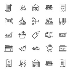 Commerce line icon set.