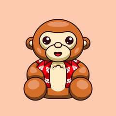 cute animal with summer shirt ready to go to the beach