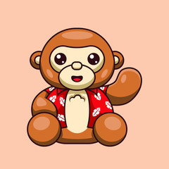 cute animal with summer shirt ready to go to the beach