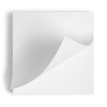 Pack of square white sticky note paper, isolated on white background