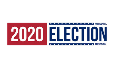 2020 presidential election logo in red and blue colors, vector illustration