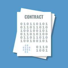 smart contract or encrypted data, flat vector icon