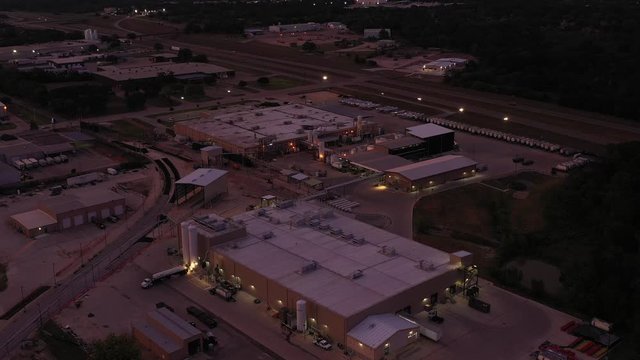 Industrial plant at dusk, Bryan, Texas, USA