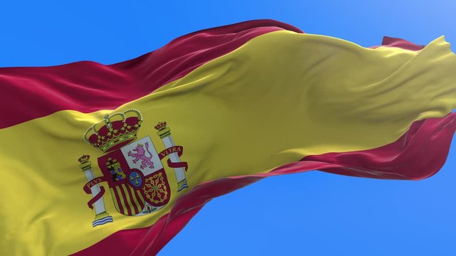 Spain flag - 3D realistic waving flag background