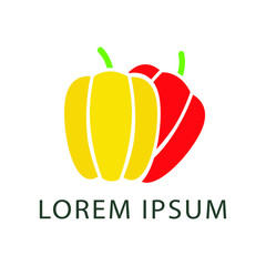 paprika abstract logo falling or destroyed. vector illustration