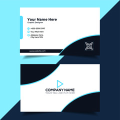 Vertical double sided business card print template, Personal business card with company logo, Black and yellow colors.
Clean flat design. Vector illustration. Business card mockup, stationary design.