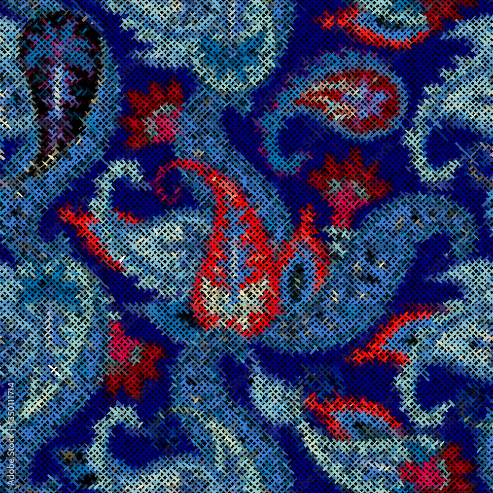 Poster Imitation of a texture of rough canvas. Seamless pattern.