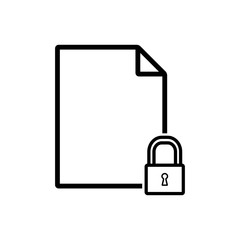 document and padlock icon vector design template