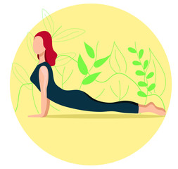 Yoga pose. A woman does yoga