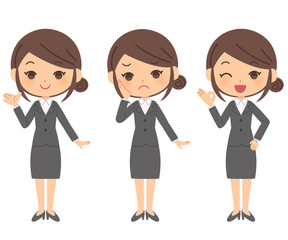 Fototapeta premium 女性社員 表情セット