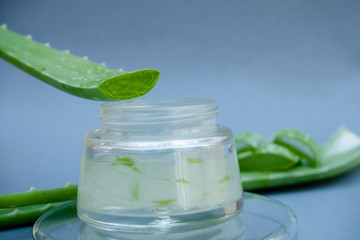 Aloe vera Gel that has both substances to cure scars And used to produce health drinks Or cosmetics that are good for the skin