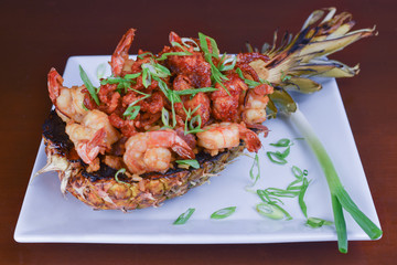 Pina Del Mar - A of the Best Mexican Food serve in Half Cut Pineapple.