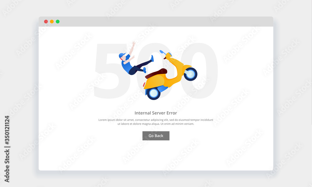 Poster modern flat design concept of man falls from the motorcycle for website and mobile website. empty st