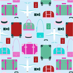 seamless pattern of overseas travel