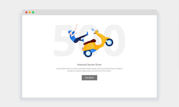 Modern flat design concept of man falls from the motorcycle for website and mobile website. empty states page template