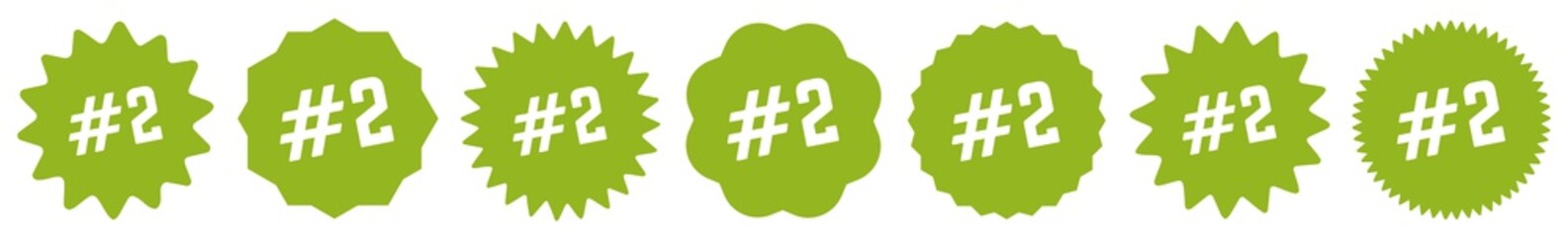 Number 2 Tag Green | No 2 Icon | Sticker | Label | Variations
