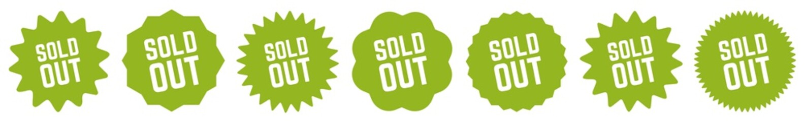 Sold Out Tag Green | Icon | Sticker | Deal Label | Variations