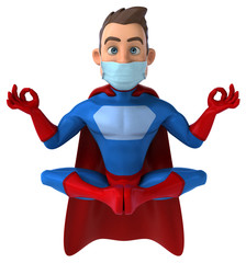 Fun cartoon superhero character with a mask