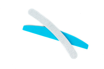 Nail files isolated on white background. The concept of manicure, body care. Creative background,...