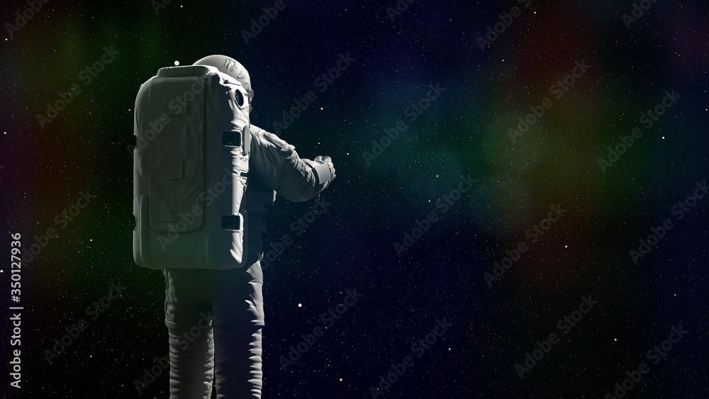 Wall mural astronaut in front of empty space