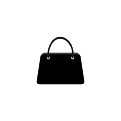 Black Female Handbag icon isolated on white background